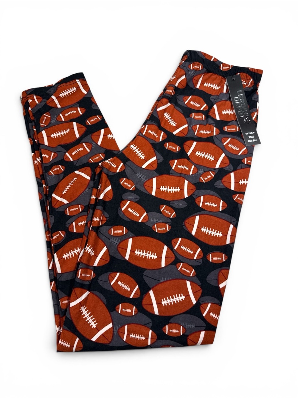 Leggings Depot Black & Brown Football Print Leggings
